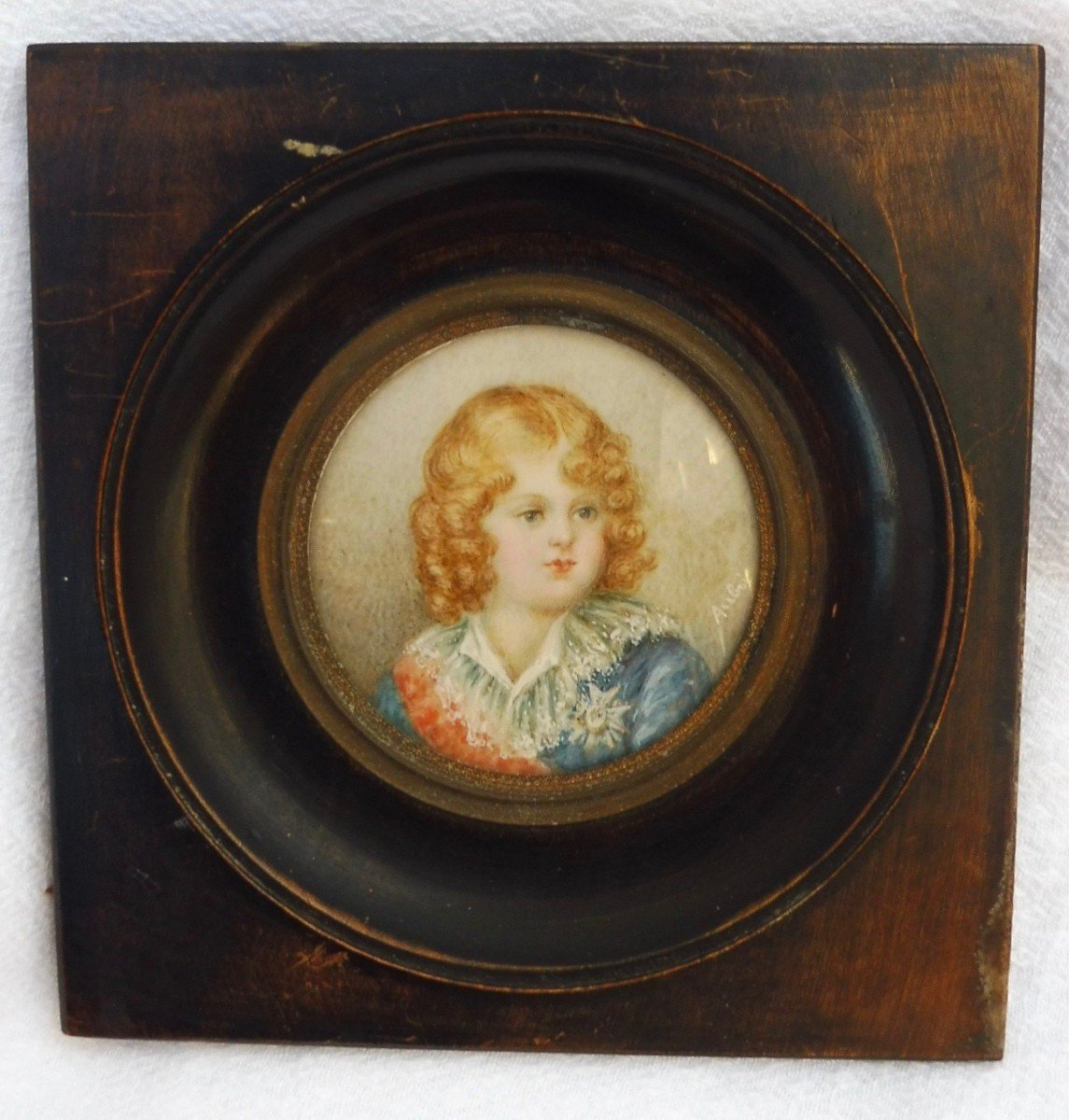 Portrait Miniature du Roi de Rome l'Aiglon Fils de Napoléon Ier et de Marie-Louise d'Autriche  XIXème Signé Aubri 