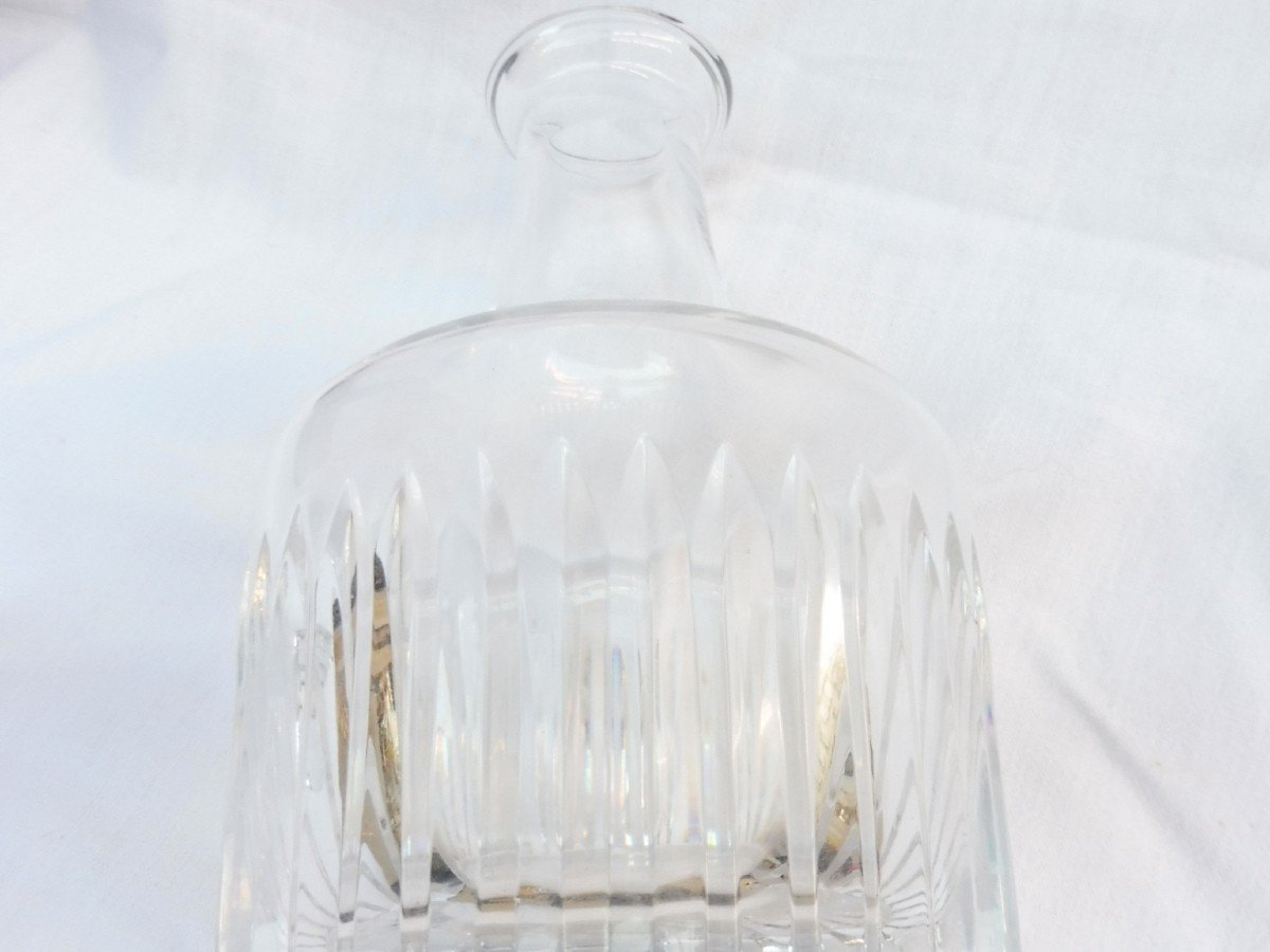 Daum Nancy France Whiskey Or Cognac Carafe In XXth Cut Crystal Signed-photo-2
