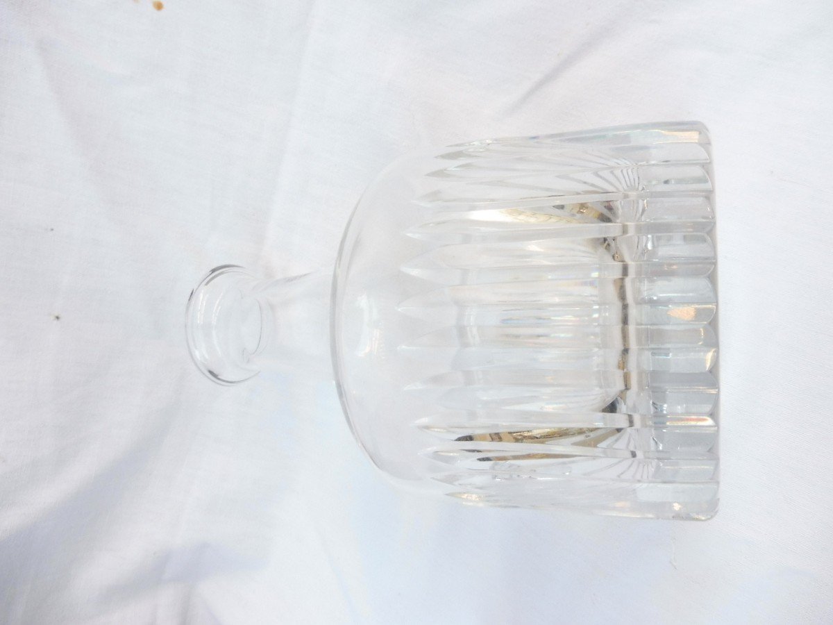 Daum Nancy France Whiskey Or Cognac Carafe In XXth Cut Crystal Signed-photo-3