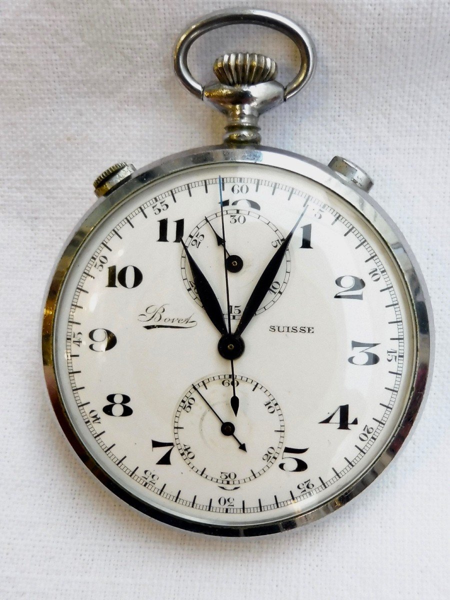 Bovet Suisse Montre de Poche Gousset : Chronographe  Chronomètre fonction Spéciale, dite Mono Rattrapante circa 1930-photo-1