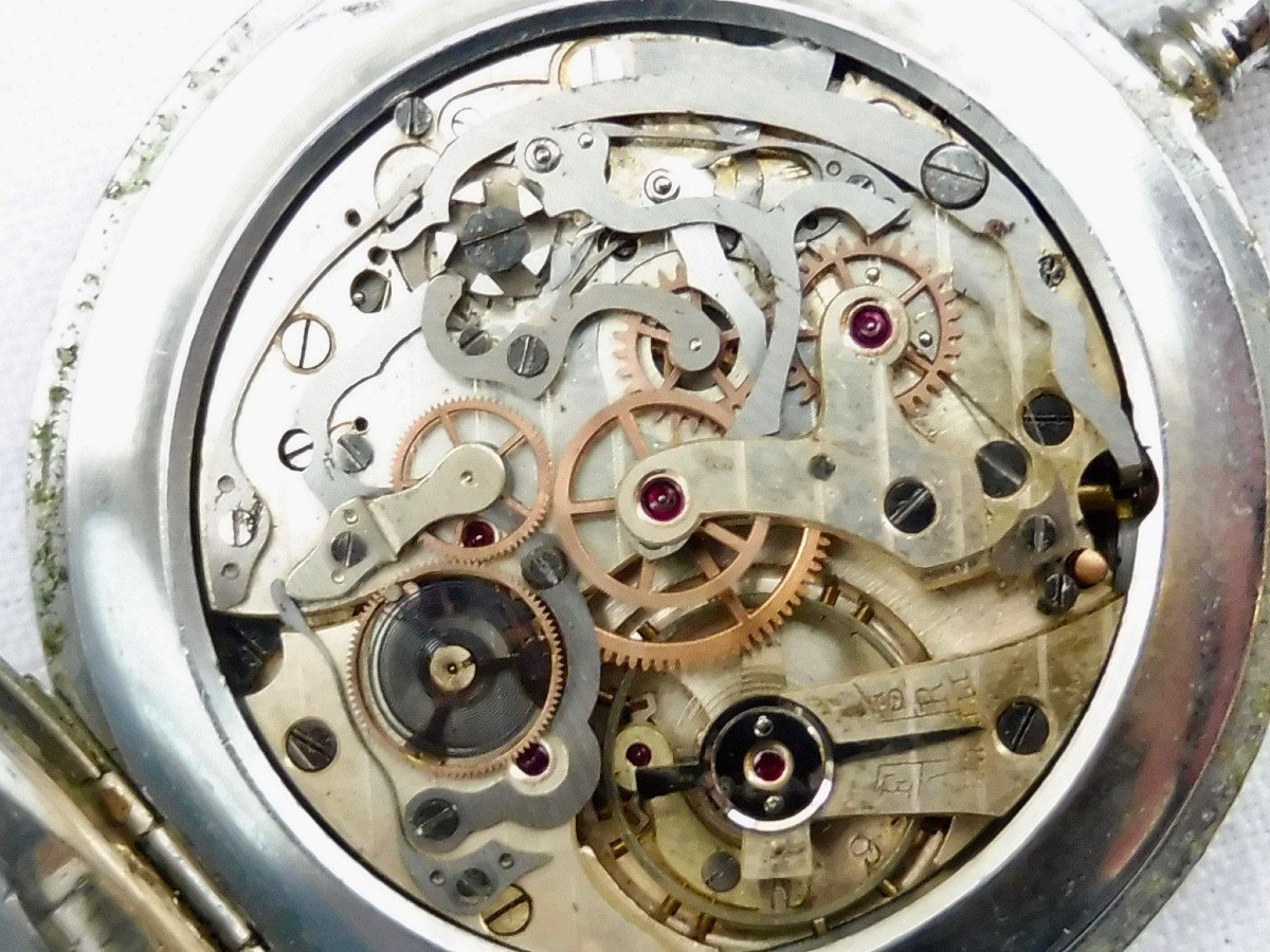 Bovet Suisse Montre de Poche Gousset : Chronographe  Chronomètre fonction Spéciale, dite Mono Rattrapante circa 1930-photo-6