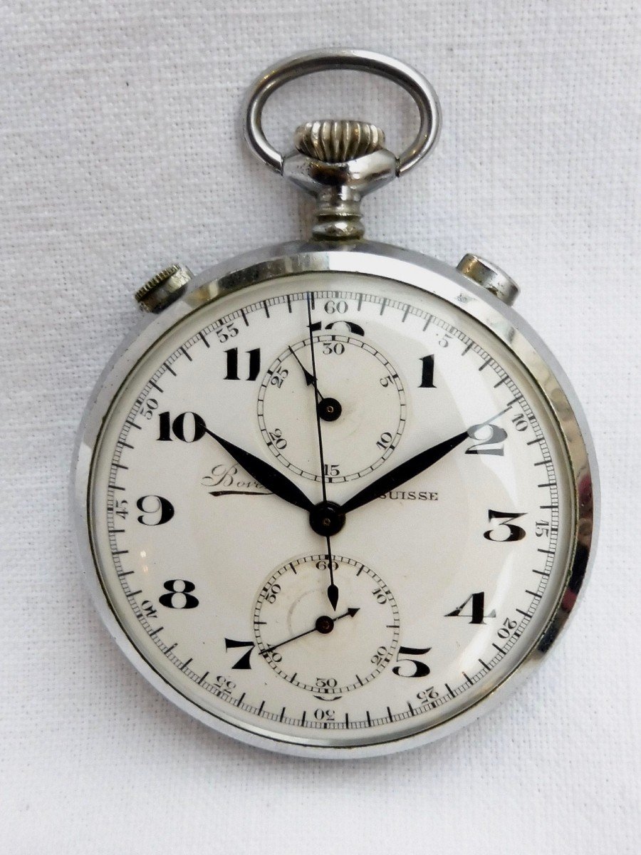 Bovet Suisse Montre de Poche Gousset : Chronographe  Chronomètre fonction Spéciale, dite Mono Rattrapante circa 1930