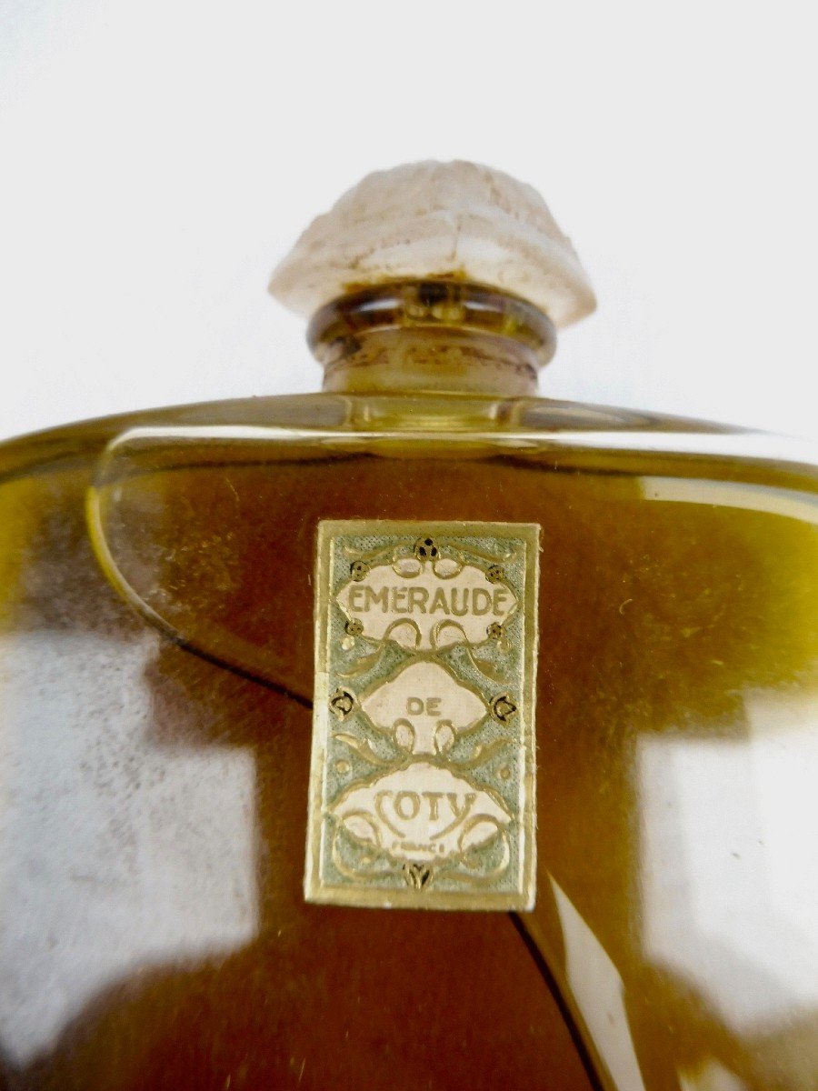 René Lalique Pour François Coty Coffret Boîte Flacon Parfum d'Origine Bouchon Ronce Art Deco Verre Émeraude 1921 Art Déco -photo-4