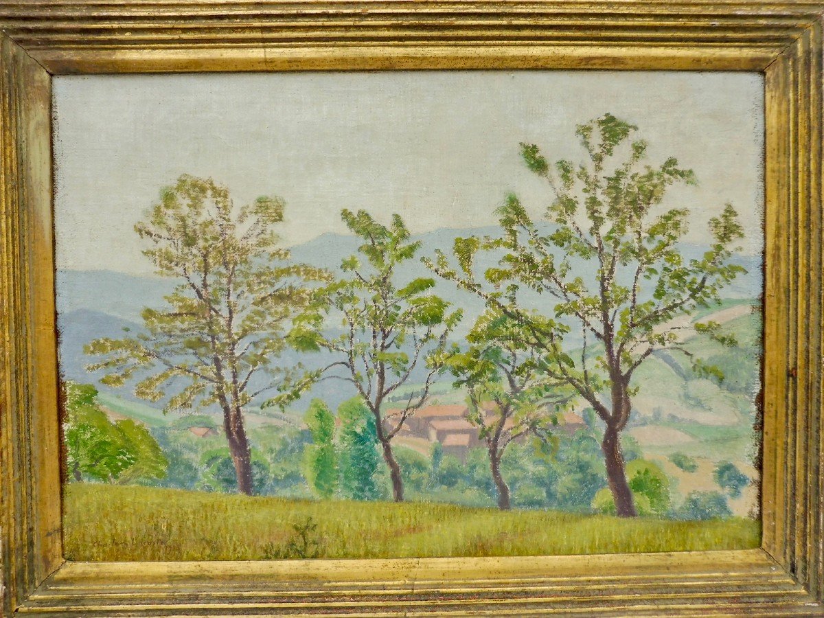 Charles Lacoste (1870-1959) Paysage du Pays Basque Huile / Toile 10p 38 x55 cm postimpressionniste Pyrénées Atlantiques près Ciboure Bordagain Euskal Herriko Paisaia Oleoa mihise gainean  postinpresionista Pirinio Atlantikoak Ziburutik Bordagainetik gertu-photo-7