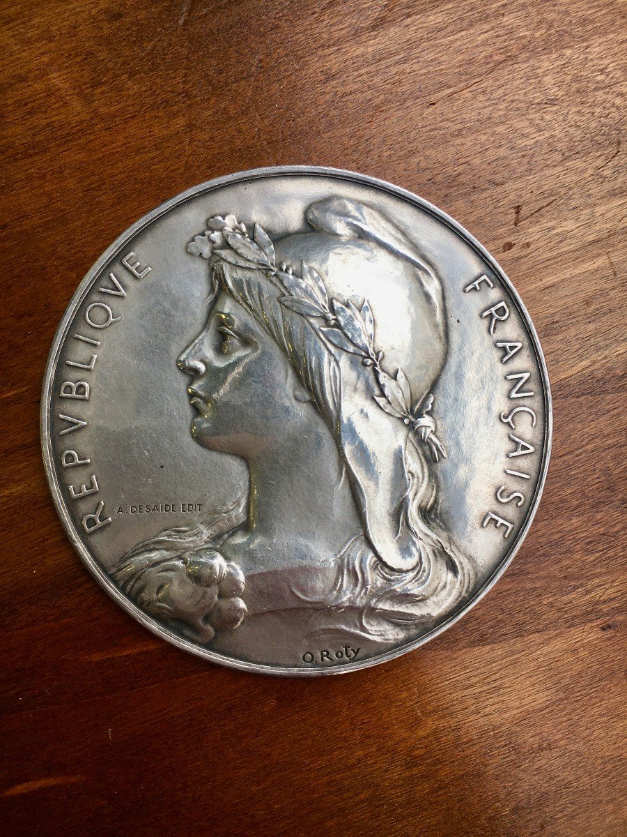 Important Medal Of The Colonial School Promotion 1897 Marianne Sterling Silver 950/°° M Meneault Marius 
