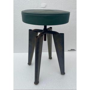 Dominique André Domin (1883 - 1962) And Marcel Genevrière (1885 - 1967) Stool Designed For The Clémenceau Aircraft Carrier Circa 1950-1955
