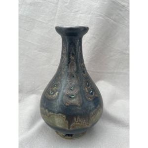 Odetta - Hb Quimper Soliflore Vase In Ceramic H: 15 Cm Art Deco 1925-1930 N°396 20th