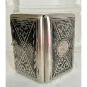 Russie  étui à Cigarettes Rectangulaire Bombé à Bords Arrondis En Argent 84 Zolotniks (875) 