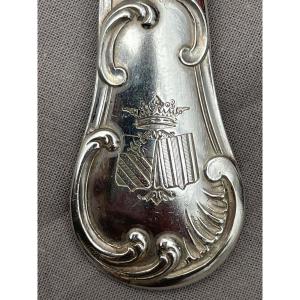 Pierre François Queillé  Louis Philippe  Menagère  Armes famille du Crest Argent 5.300 KG XIXèm