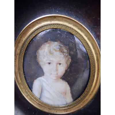 Motelay Etienne Ou Moteley Motelet Mothelay French Miniaturist(attributed To)  XVIIIth Miniature On Ivory Child Little Boy 