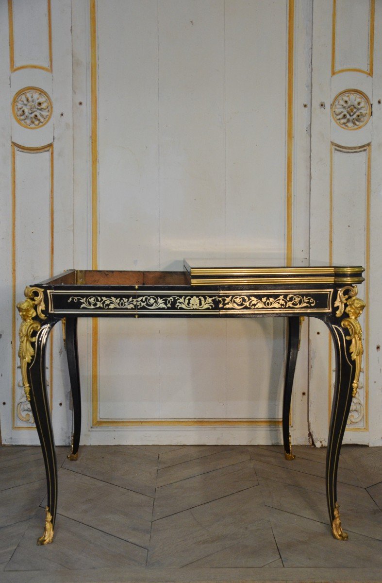 Games Table In Blackened Wood From The Napoleon III Period-photo-5