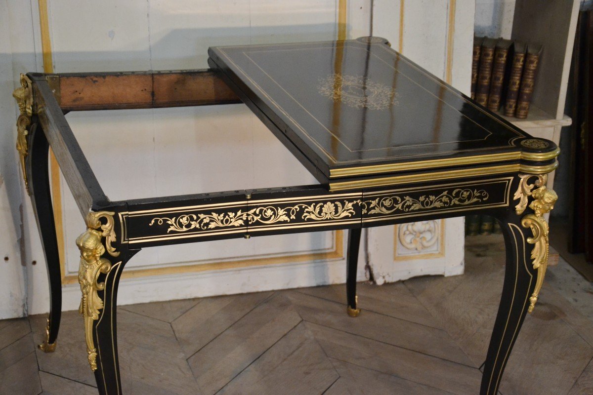 Games Table In Blackened Wood From The Napoleon III Period-photo-6