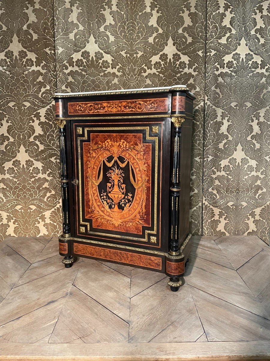 Napoleon III Buffet In Marquetry Late Nineteenth Century