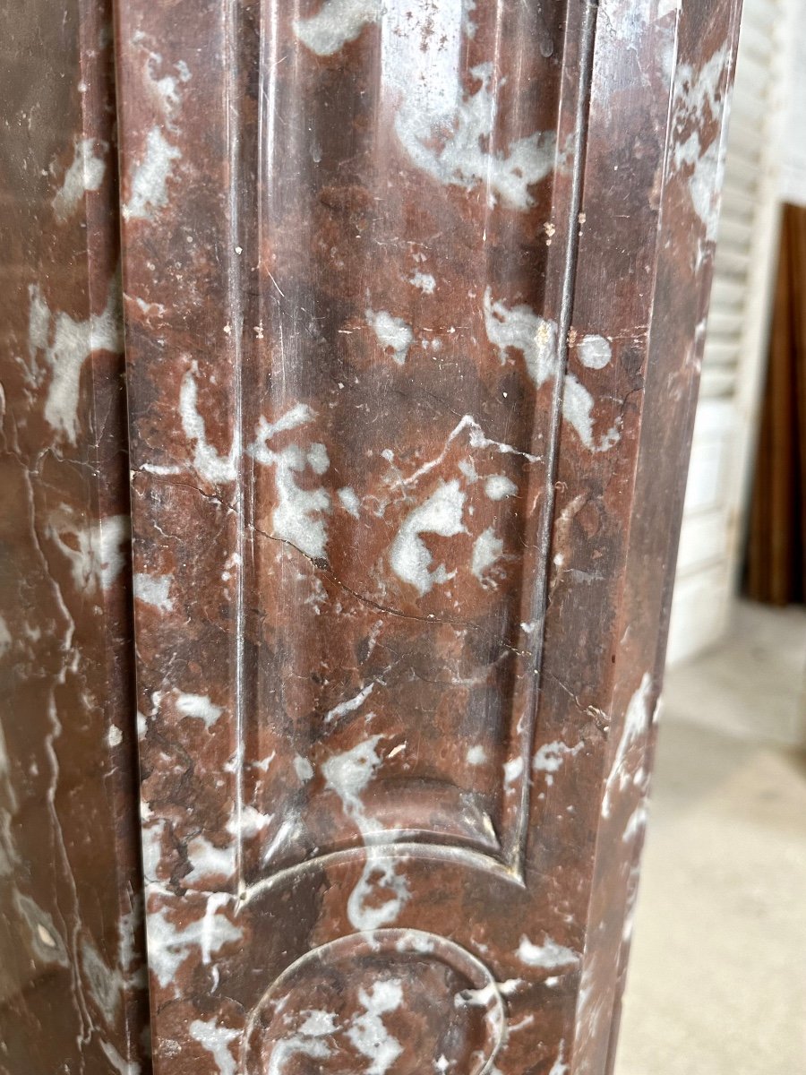 Louis XV Style Red Marble Fireplace-photo-6