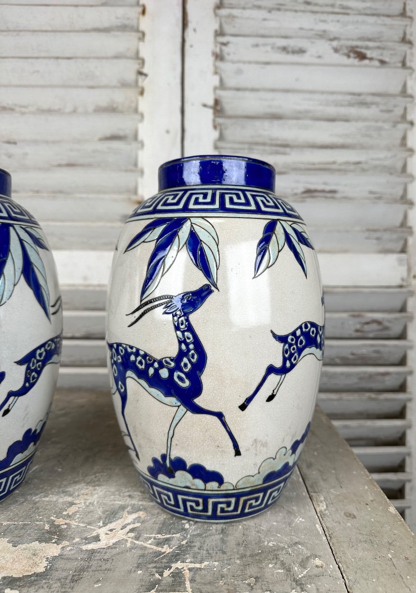 Paire De Vases De Style Art Déco Keralouve-photo-1