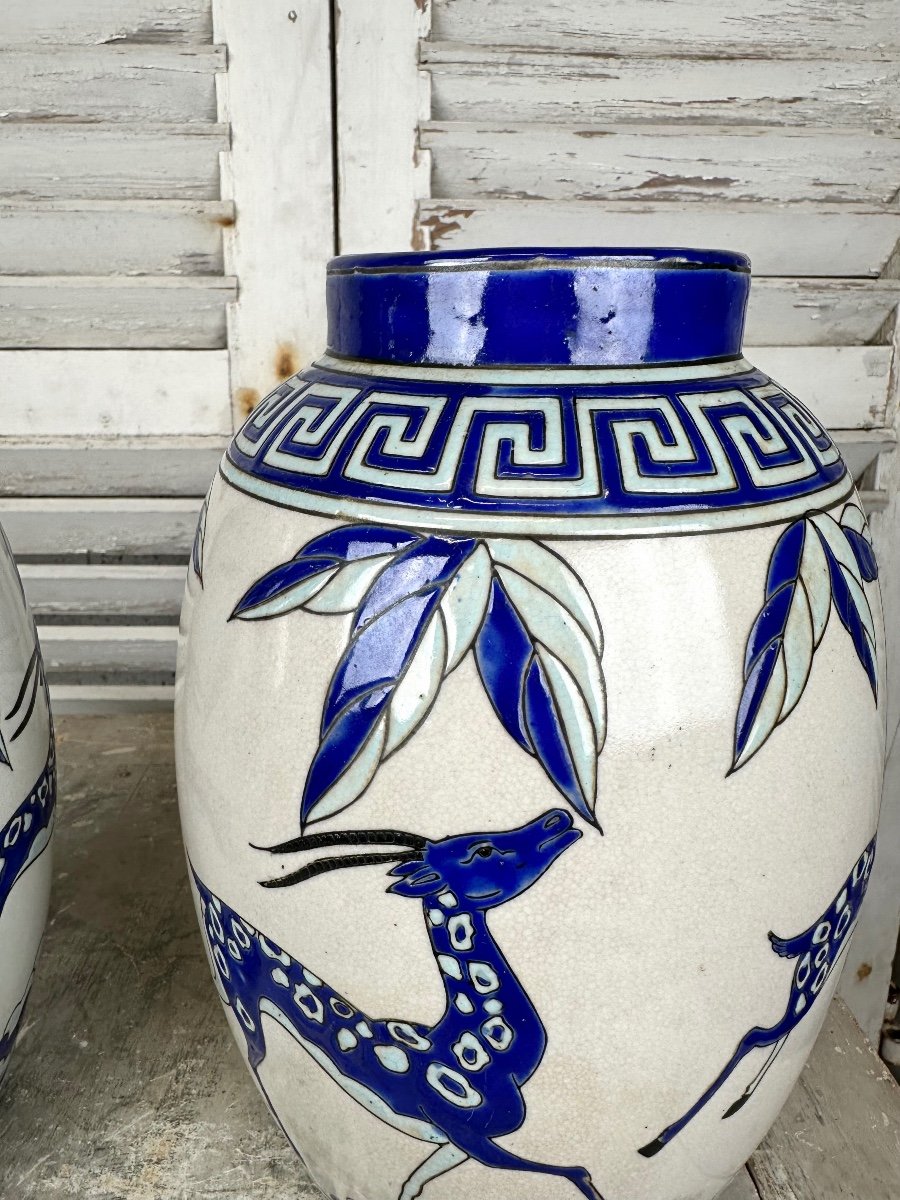 Pair Of Keralouve Art Deco Style Vases-photo-2