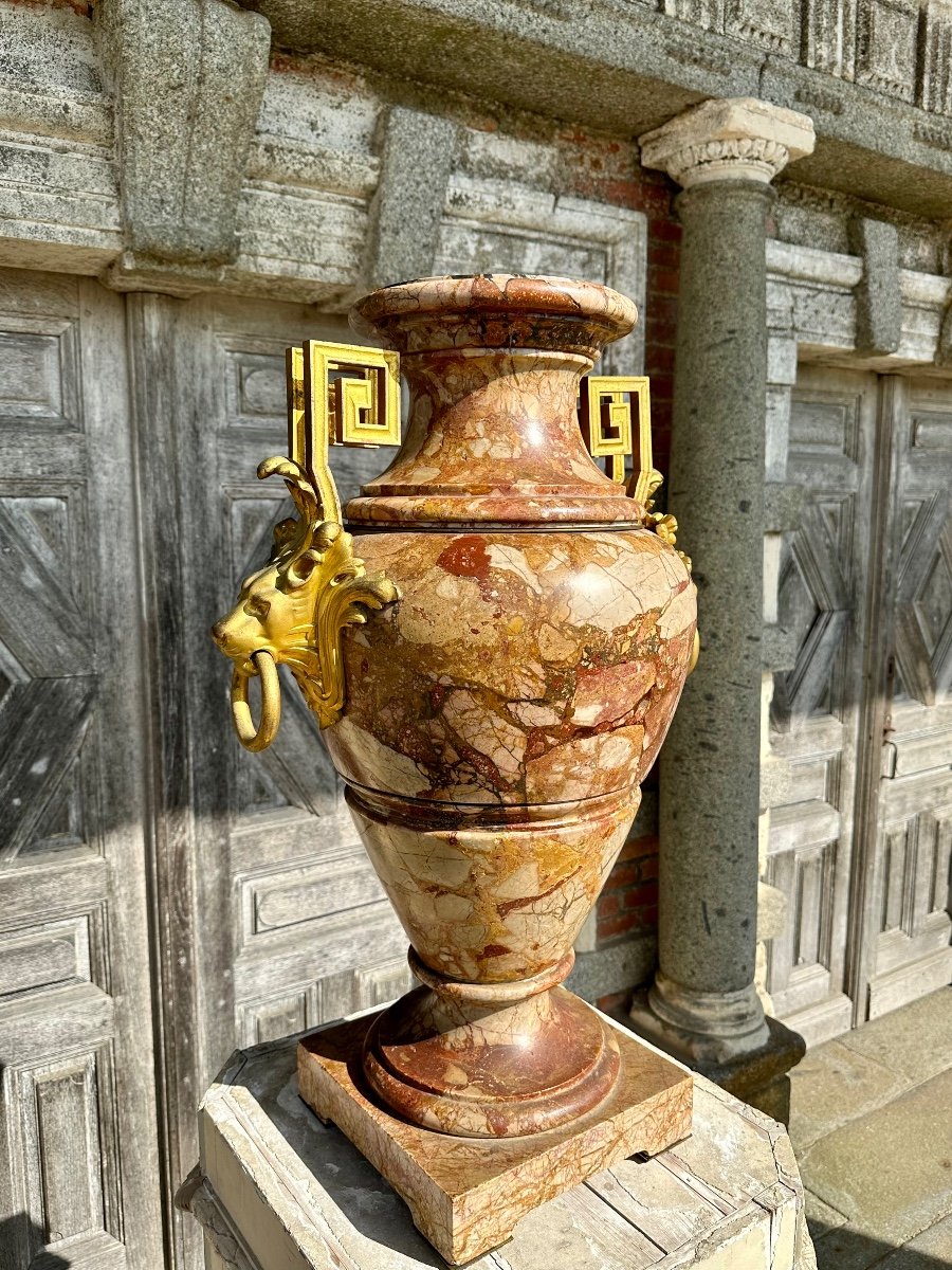 Important Vase En Marbre Et Bronze Doré époque XIXème Siècle-photo-1