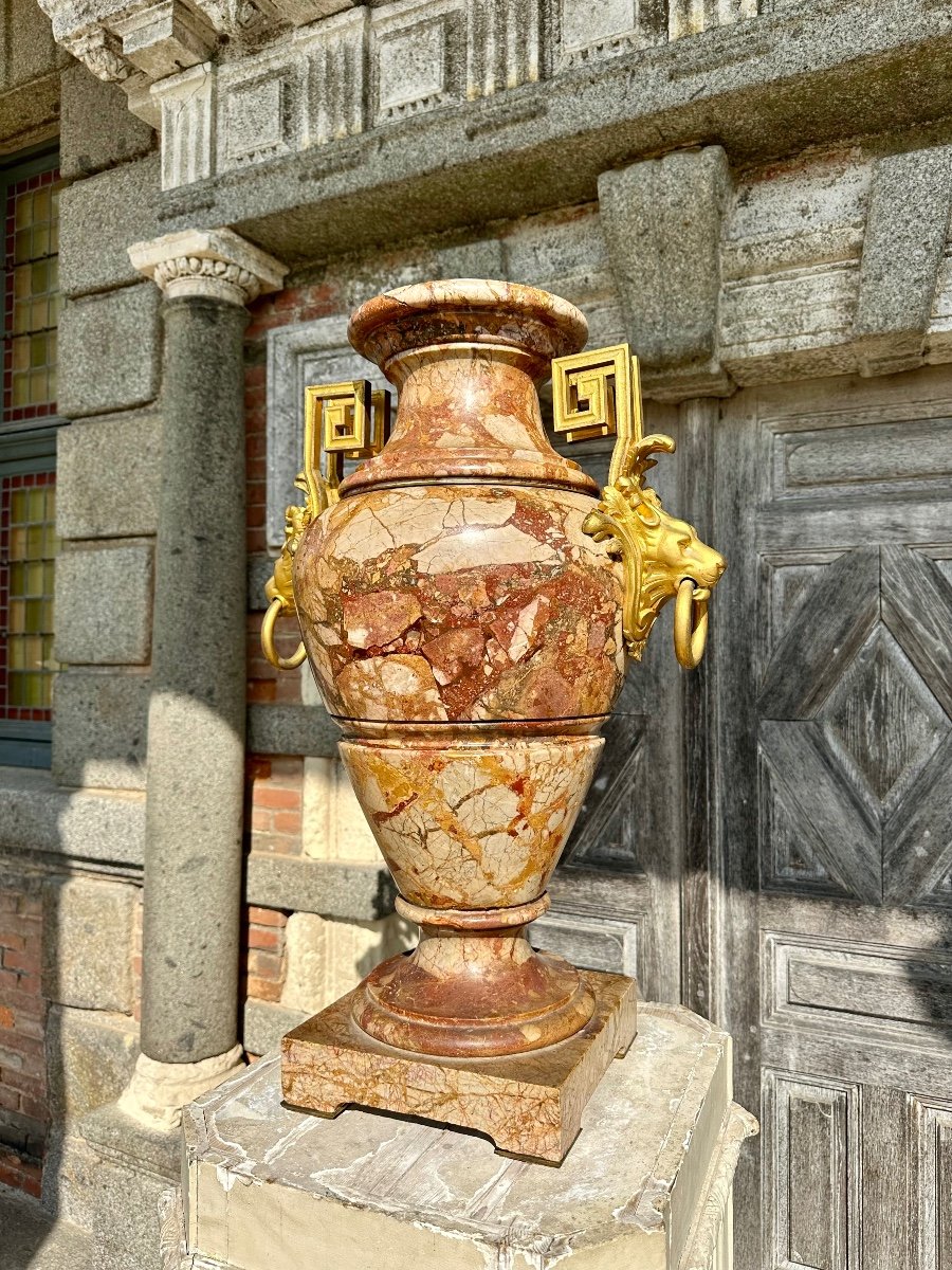 Important Vase En Marbre Et Bronze Doré époque XIXème Siècle