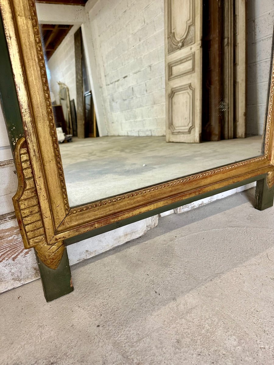 Louis XVI Style Golden Mirror 20th Century Period (h 154 Cm)-photo-4