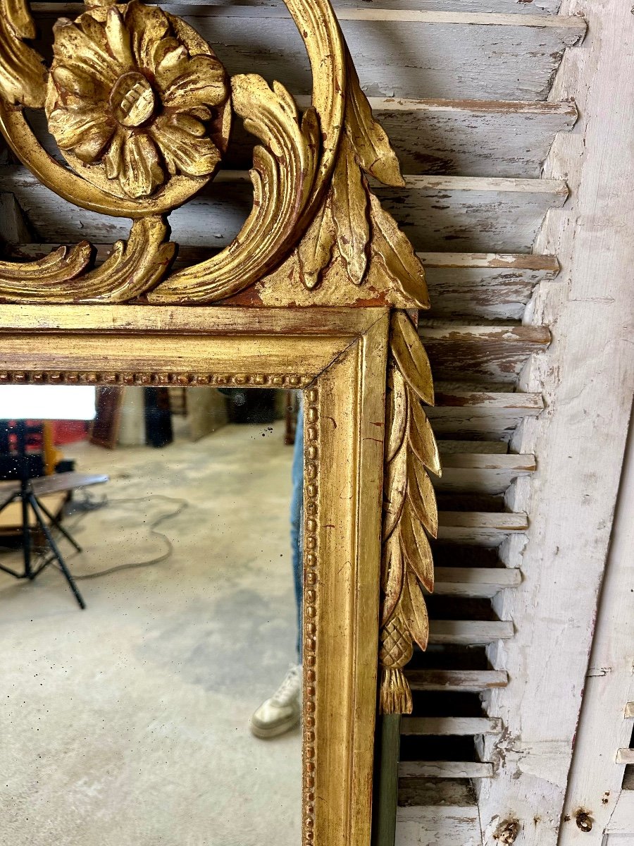 Louis XVI Style Golden Mirror 20th Century Period (h 154 Cm)-photo-1