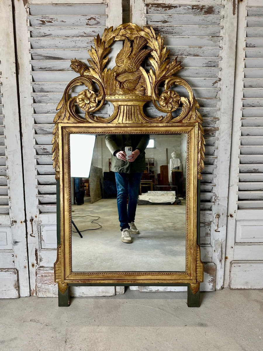 Louis XVI Style Golden Mirror 20th Century Period (h 154 Cm)