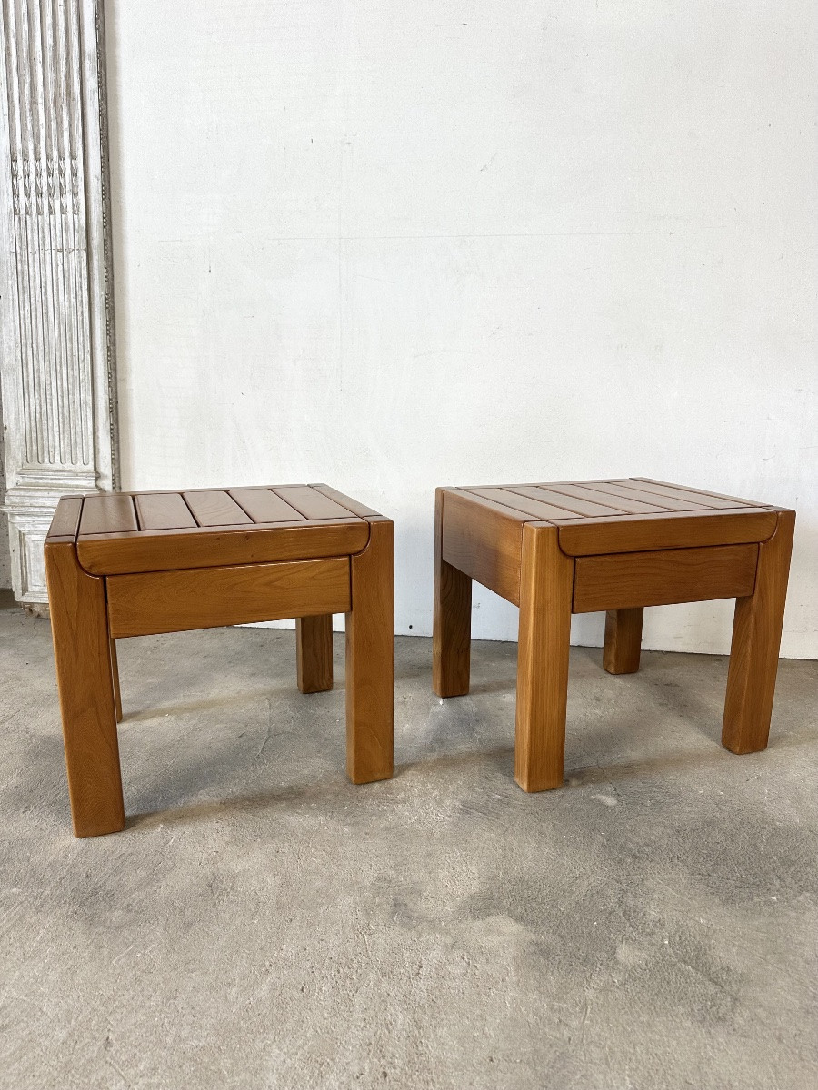 Pair Of Elm Bedside Tables From Maison Regain-photo-6
