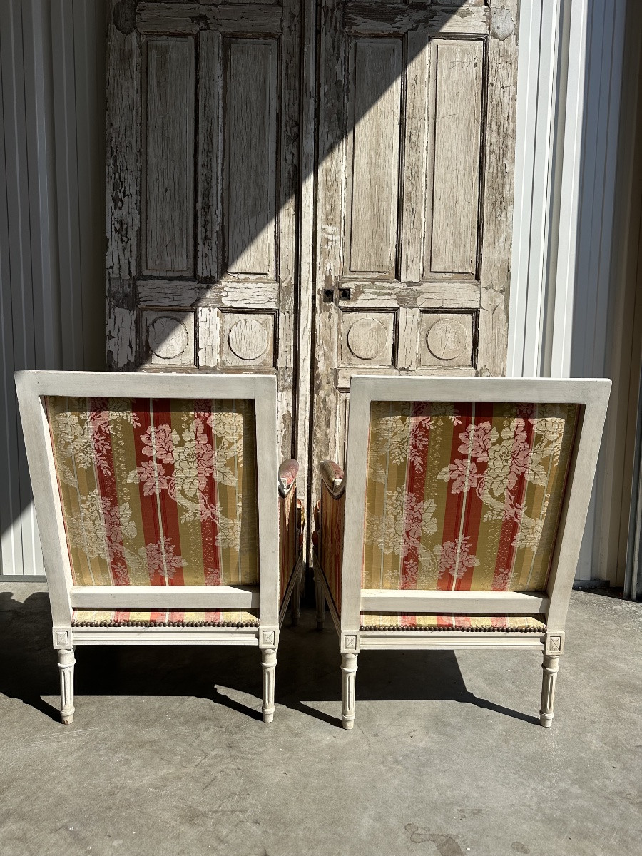 Pair Of Louis XVI Bergeres, 20th Century-photo-5