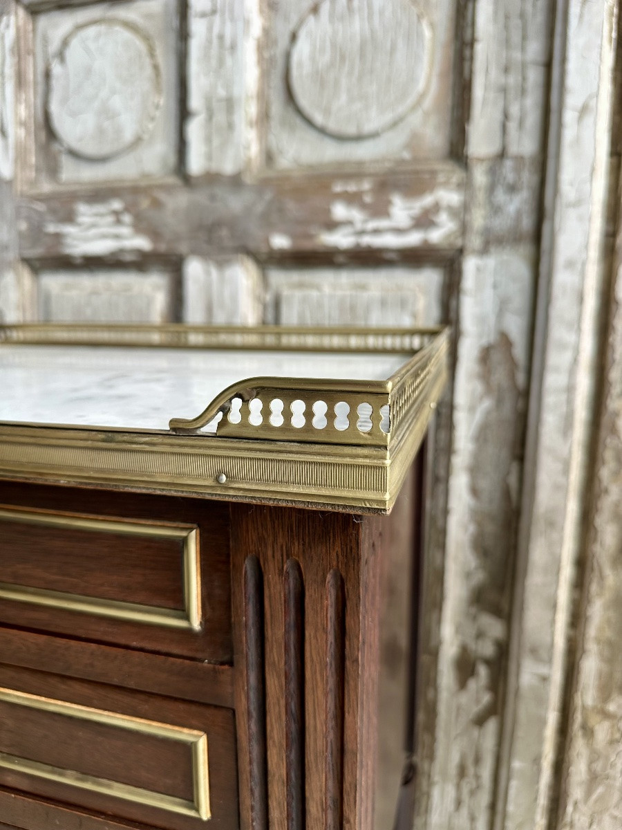 Pair Of Louis XVI Style Mahogany Bedside Tables, 20th Century -photo-2