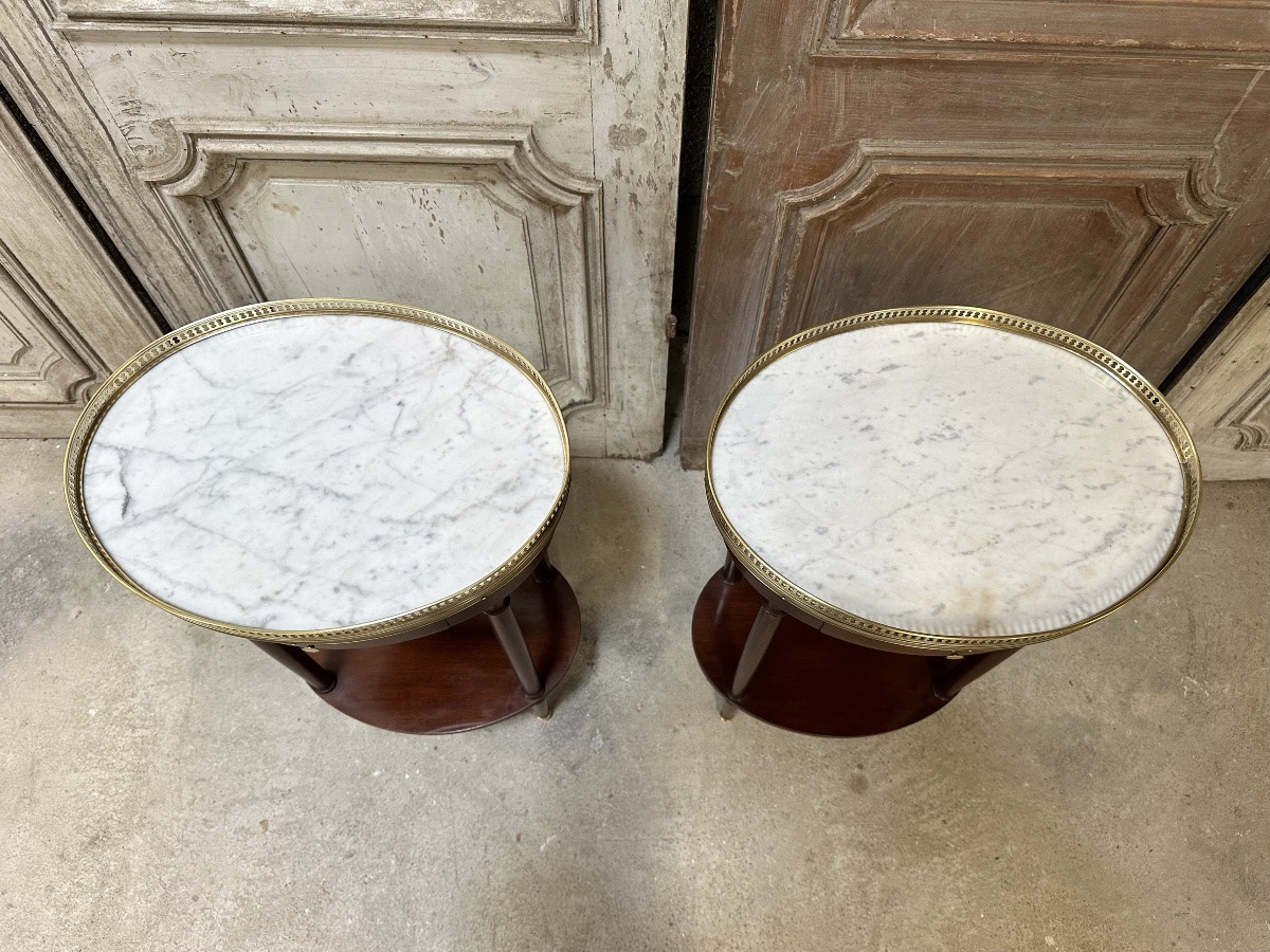 Paire de chevets Louis XVI acajou 20e siècle -photo-3