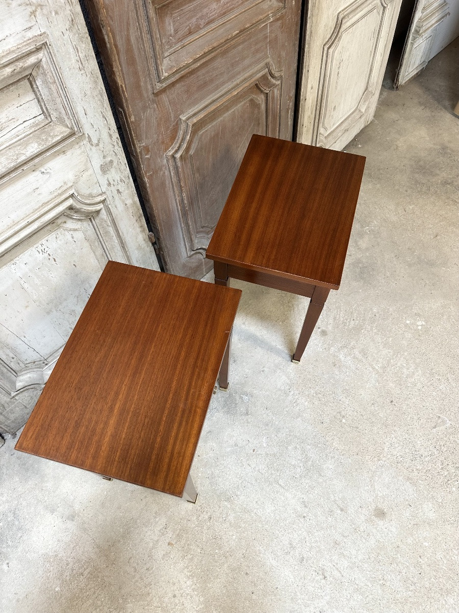 Pair Of Bedside Tables Forming Louis XVI Style Sofa Ends-photo-2