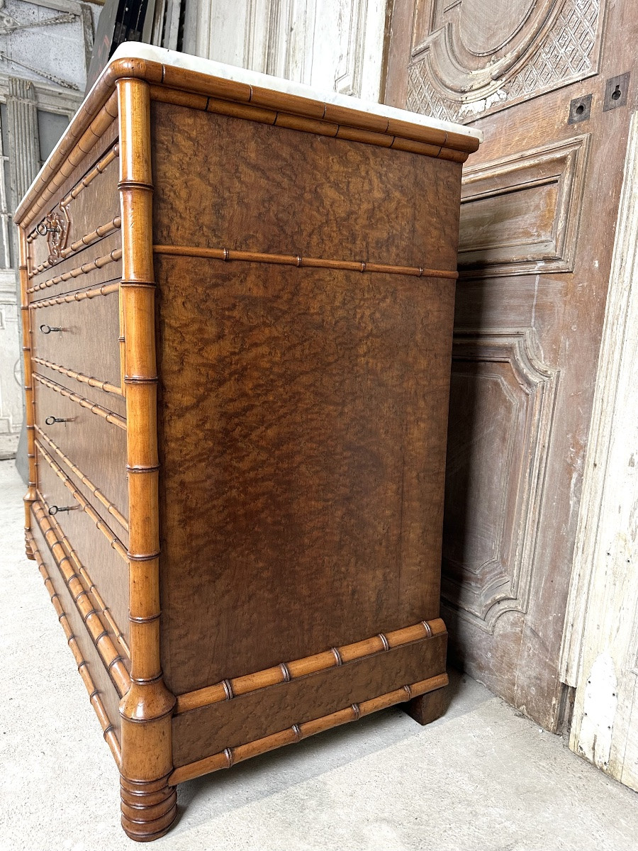 Commode faux bambou époque fin 19e siècle-photo-7