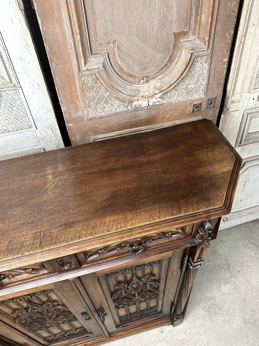 Neo-gothic Style Sideboard From The 1900s-photo-3