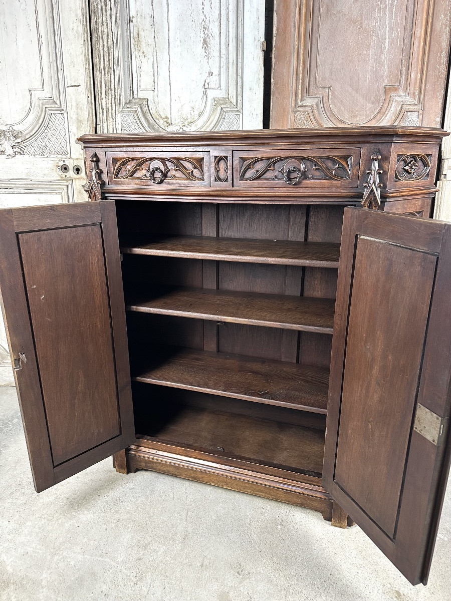 Neo-gothic Style Sideboard From The 1900s-photo-5