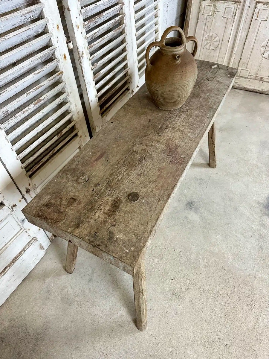 Solid Oak Console From The 1900s-photo-3