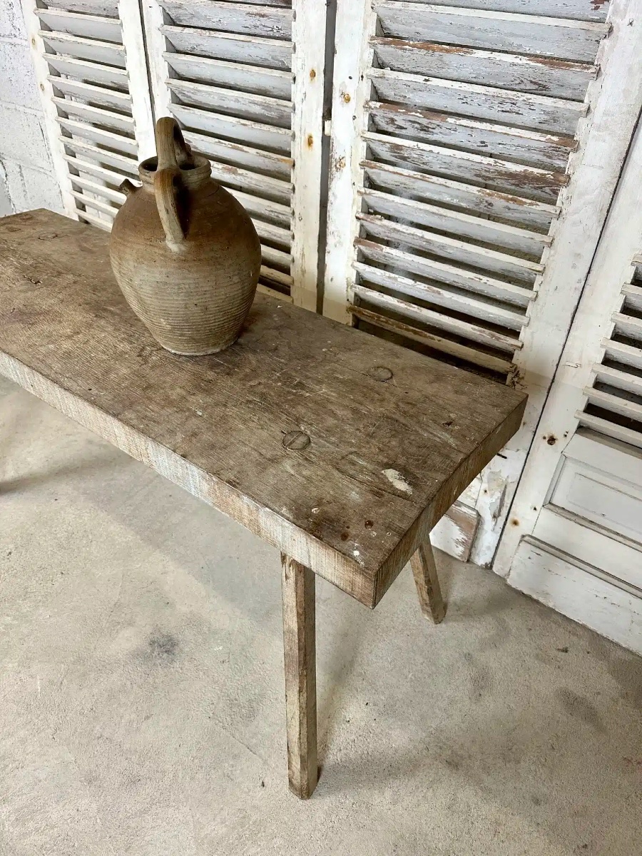 Solid Oak Console From The 1900s-photo-4