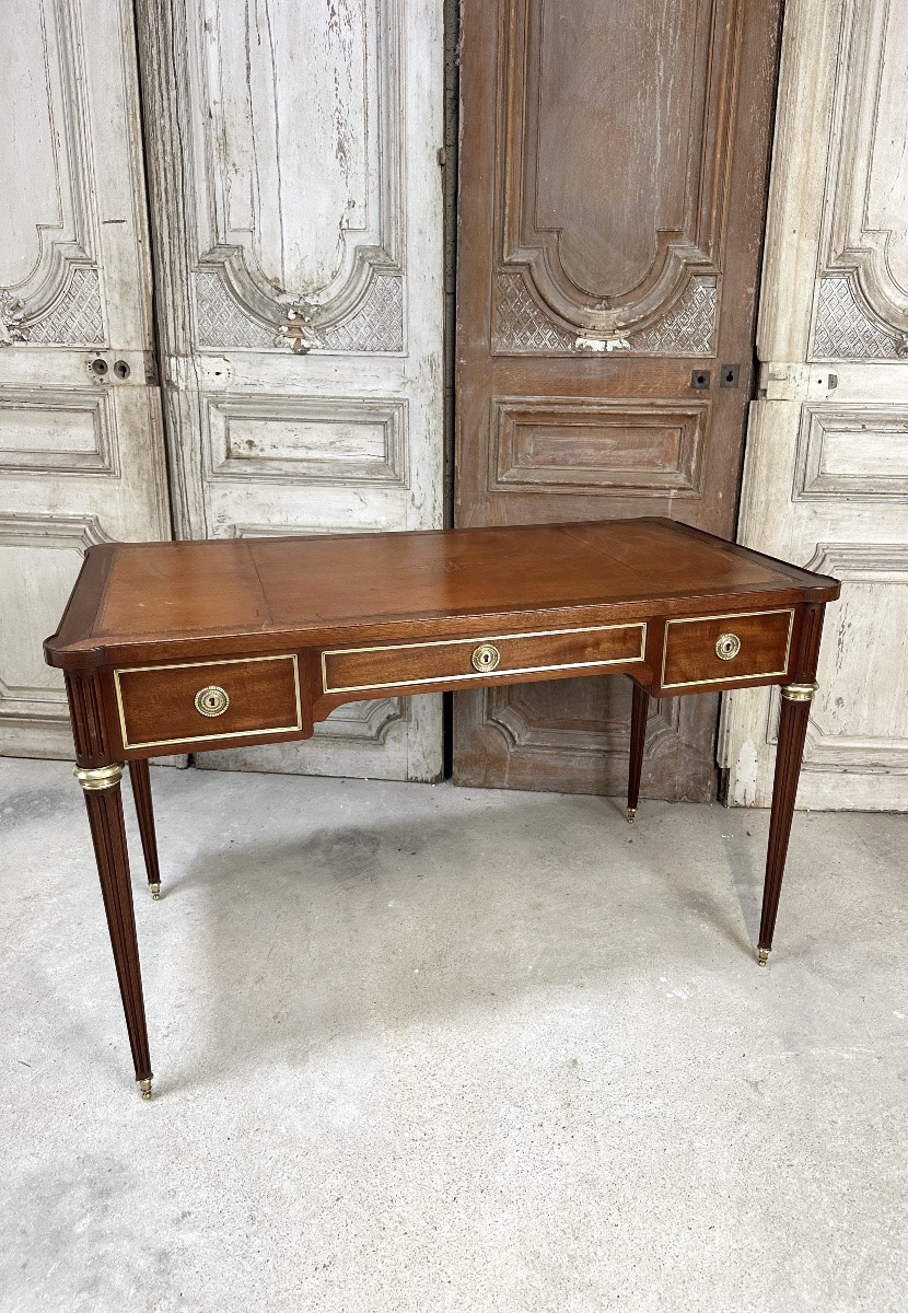 Louis XVI Style Mahogany Bureau Plat-photo-7