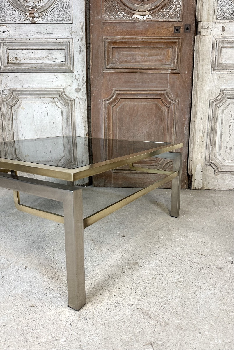 Small Square Coffee Table By Guy Lefèvre For Maison Jansen Circa 1970-photo-2