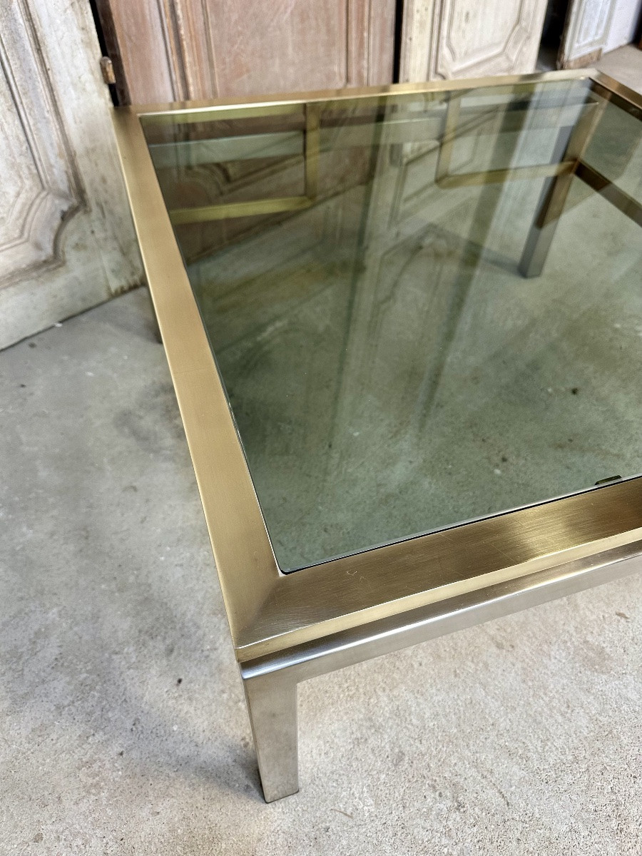 Small Square Coffee Table By Guy Lefèvre For Maison Jansen Circa 1970-photo-3