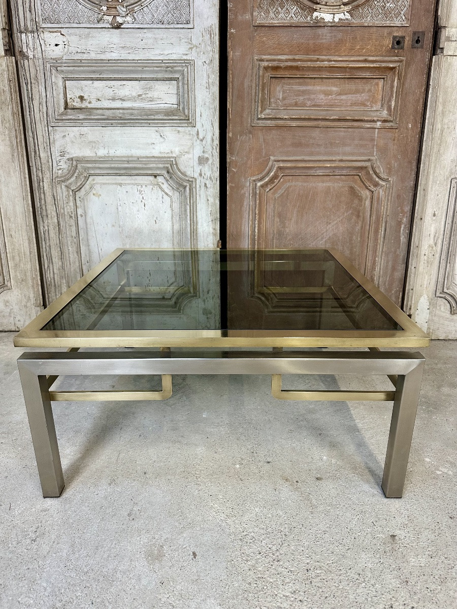 Small Square Coffee Table By Guy Lefèvre For Maison Jansen Circa 1970-photo-5