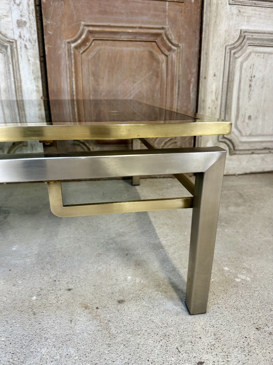 Small Square Coffee Table By Guy Lefèvre For Maison Jansen Circa 1970-photo-6