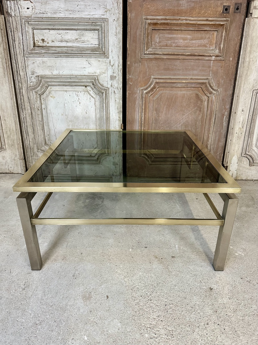 Small Square Coffee Table By Guy Lefèvre For Maison Jansen Circa 1970-photo-7