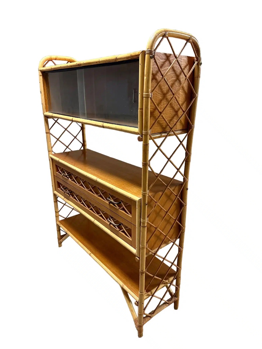 Vintage Rattan Bookcase-photo-2
