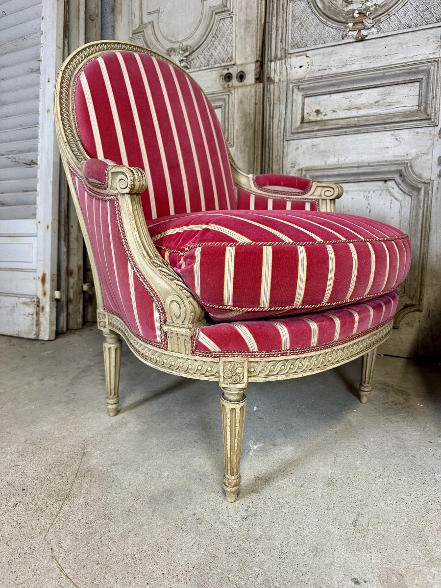 Pair Of Louis XVI Style Bergère Armchairs-photo-3