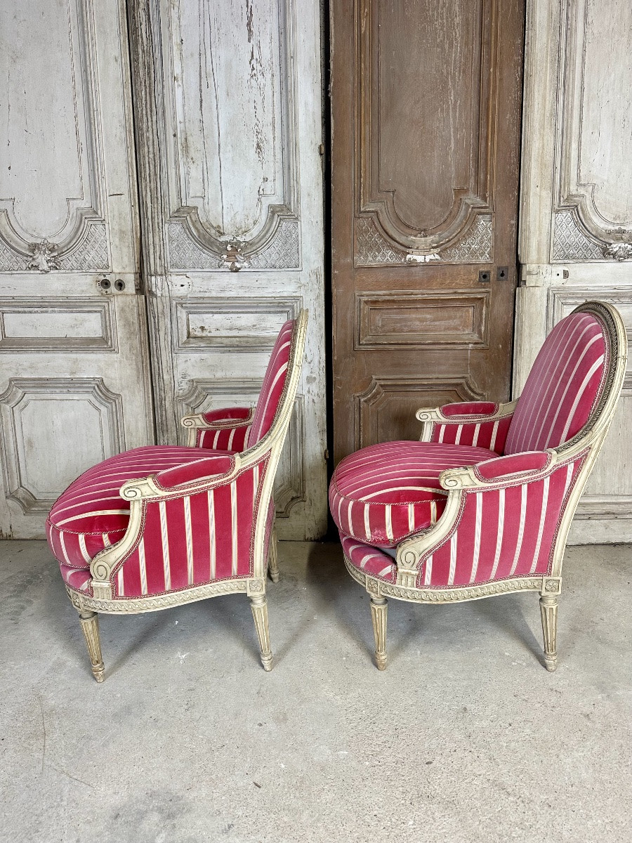 Pair Of Louis XVI Style Bergère Armchairs-photo-1