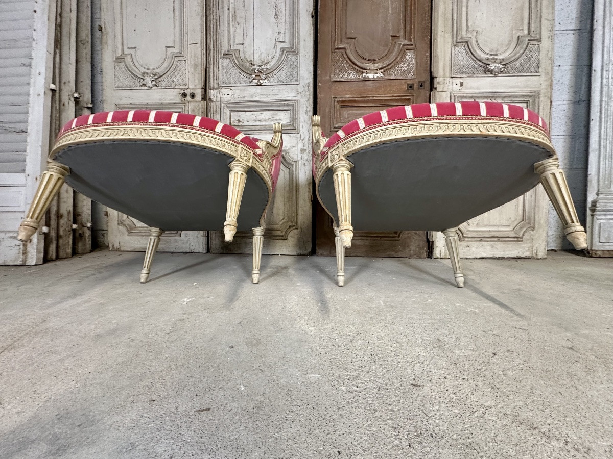 Pair Of Louis XVI Style Bergère Armchairs-photo-7