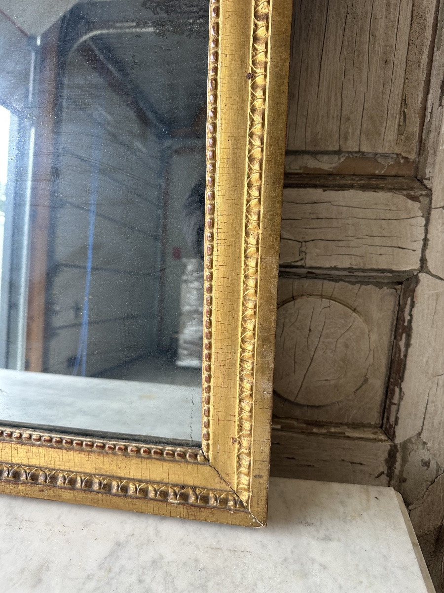 Miroir Louis XVI en bois doré XVIIIe siècle-photo-1