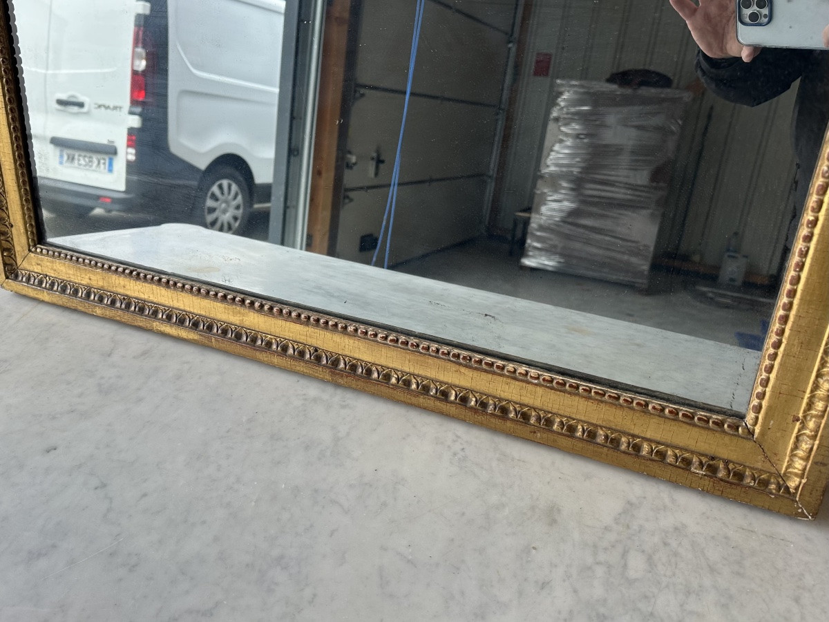 Miroir Louis XVI en bois doré XVIIIe siècle-photo-5