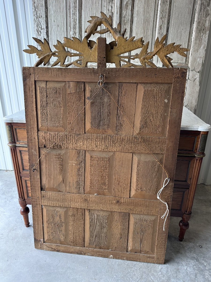 Miroir Louis XVI en bois doré XVIIIe siècle-photo-8