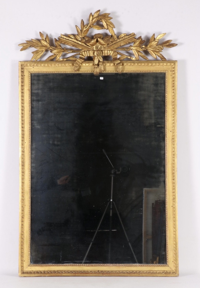 Miroir Louis XVI en bois doré XVIIIe siècle
