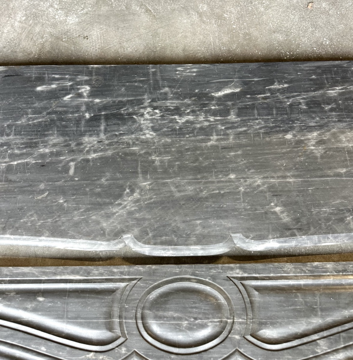 Louis XV Style Fireplace In Blue Turquin Marble Circa 1880-photo-2